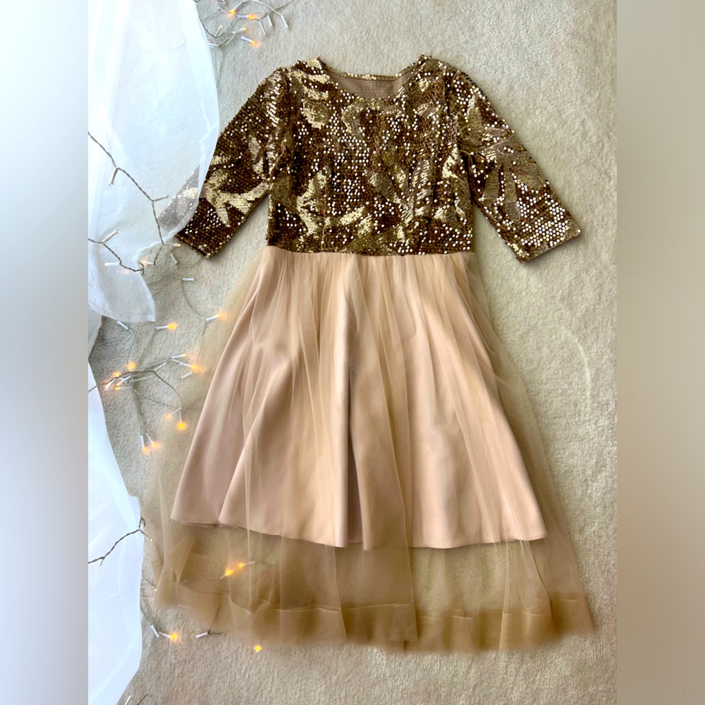 Sparkly Sequins Velvet Mesh Cocktail Dress with Mesh Skirt